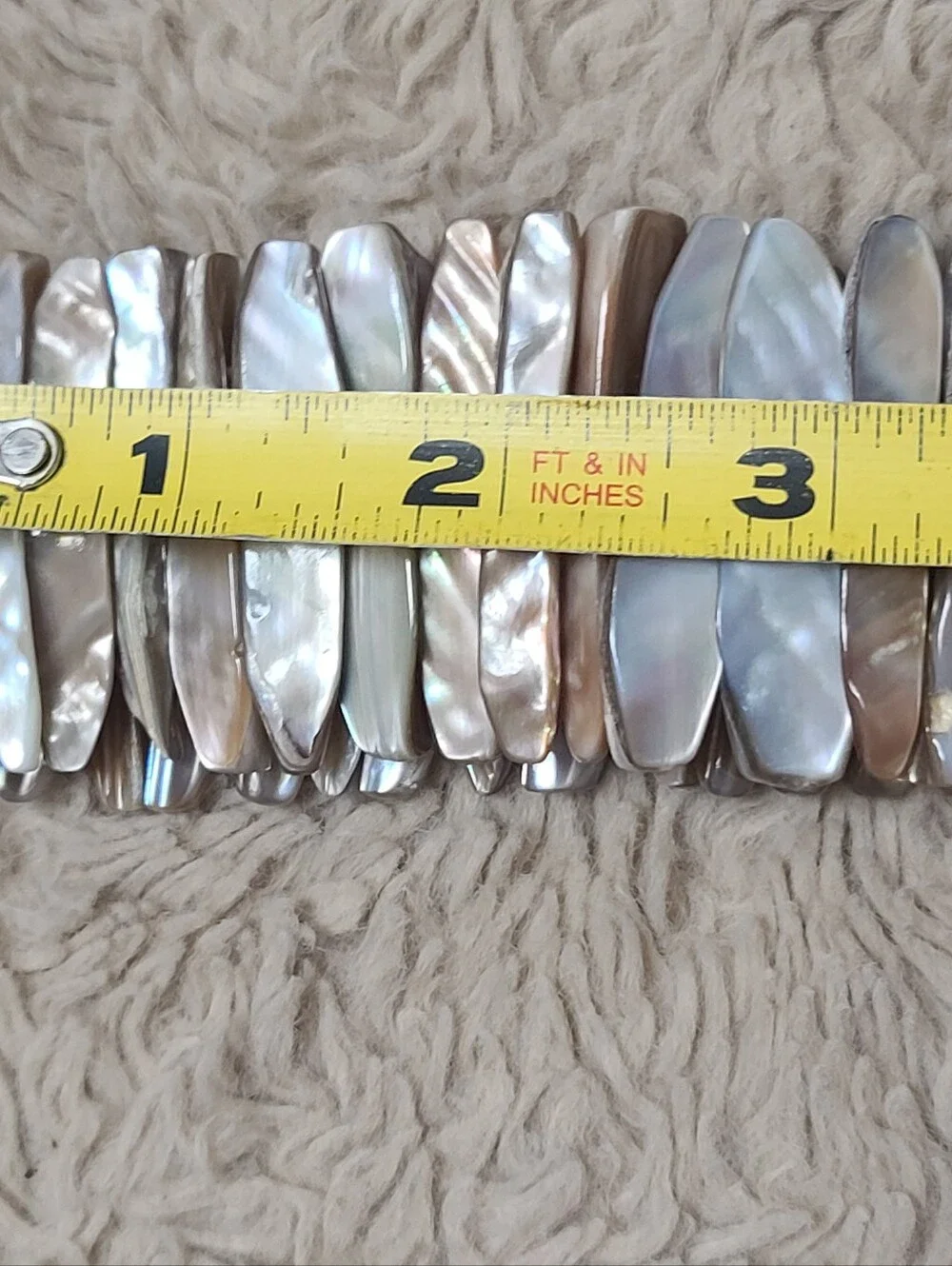 Iridescent Mother-of-Pearl Stretch Bracelet - Women Accessories